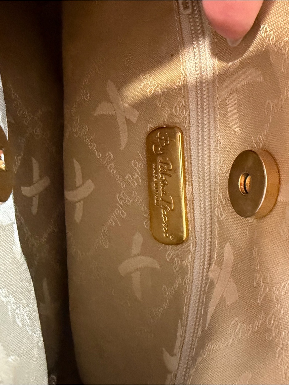 Paloma Picasso Cream Leather Top-Handle Satchel with Gold X Accent - Picture 4 of 5